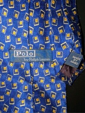 Vintage Polo Ralph Lauren Tie Blue Gold